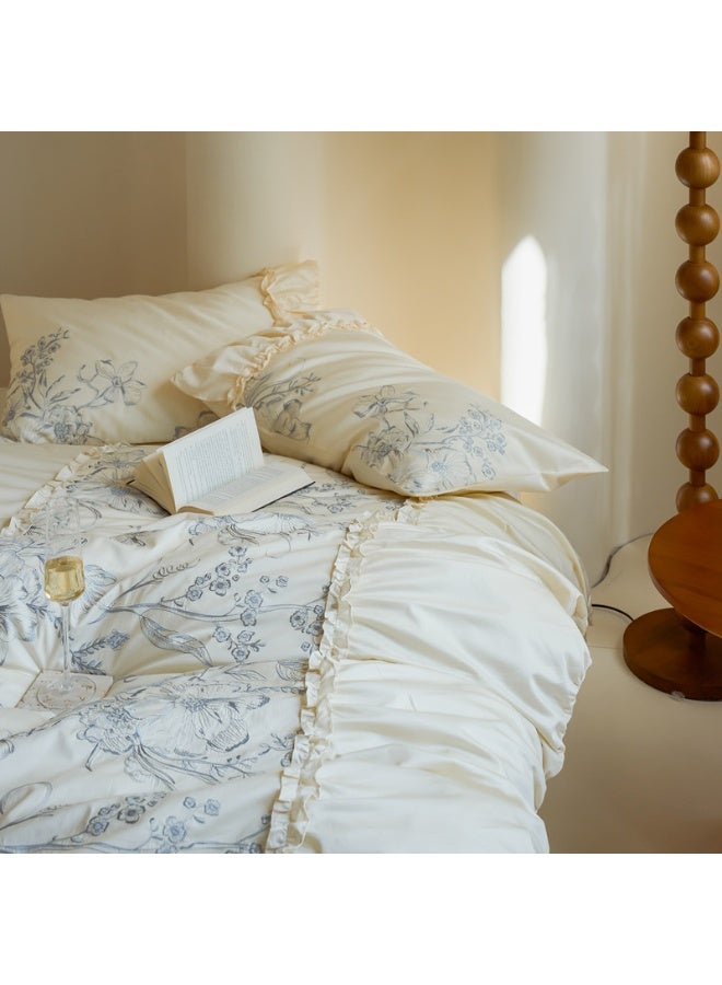 LUBANHOME A set of 4-piece bedding, including 1 sheet（245*250cm）, 1 quilt cover（200*230cm） and 2 pillowcases（48*74cm）. Suitable for beds measuring 1.5 meters (single bed) and 1.8 meters (double bed). - Image 3